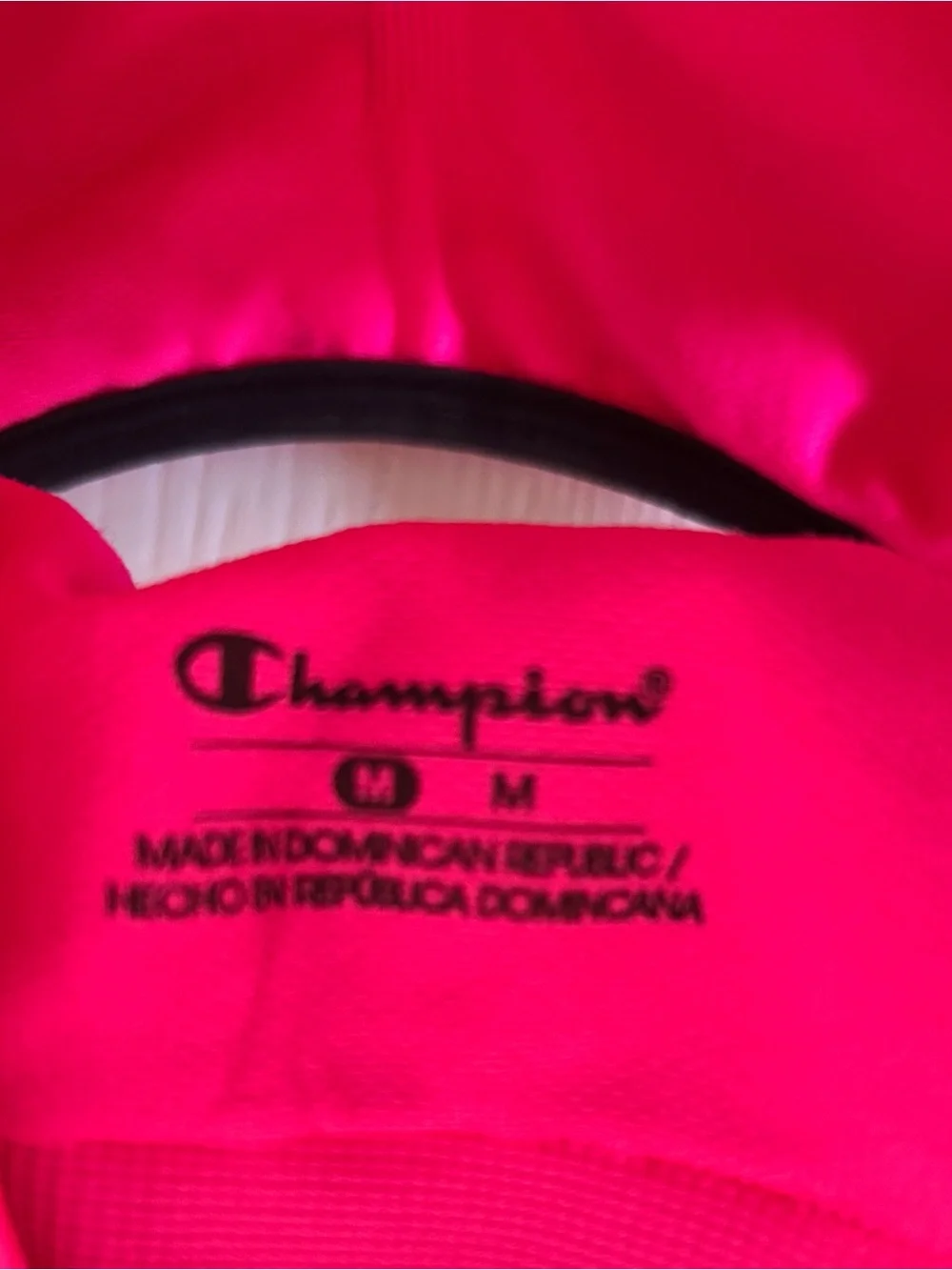 Champion Hot Pink Black Trim Seamless Sports Bra Size M Workout Activewear Gym